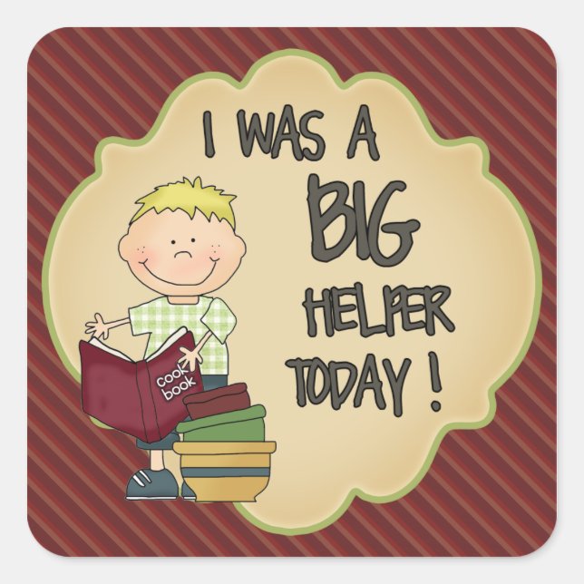 Kitchen Helper Reward Aufkleber Rote Streifen (Vorderseite)
