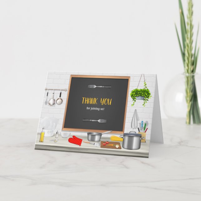 Kitchen Koch Kochen Geburtstagsparty Dankeskarte (Vorderseite)