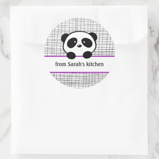 Kitchen Lila Black Panda Canning Stickers (Tasche)