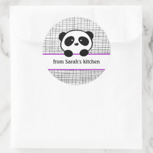 Kitchen Lila Black Panda Canning Stickers