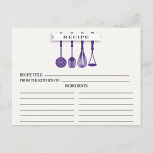 Kitchen Lila Utensic Brautparty Recipe Karten