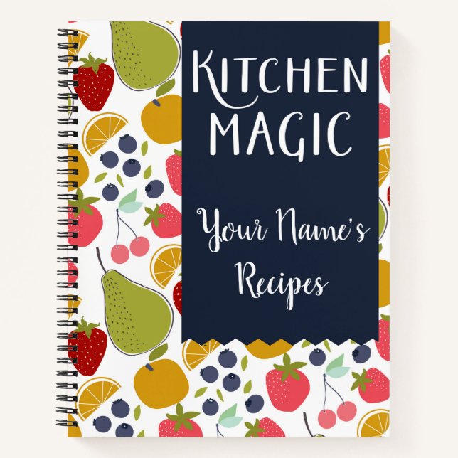 Kitchen Magic Personalisiert Fruchtrezepte Notizbuch (Vorderseite)
