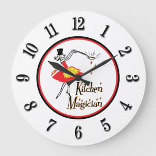 Kitchen Magician Black Retro Nummern Uhr