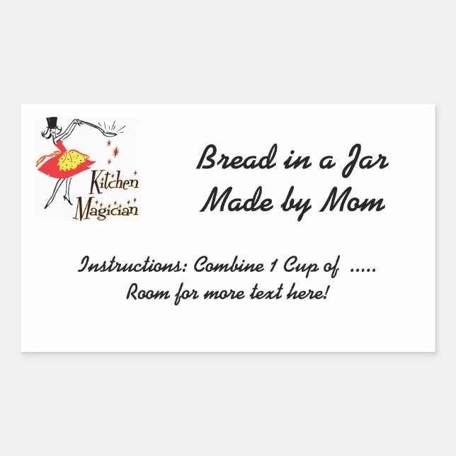 Kitchen Magician individuell anpassbare Rezept Sti Rechteckiger Aufkleber (Vorderseite)