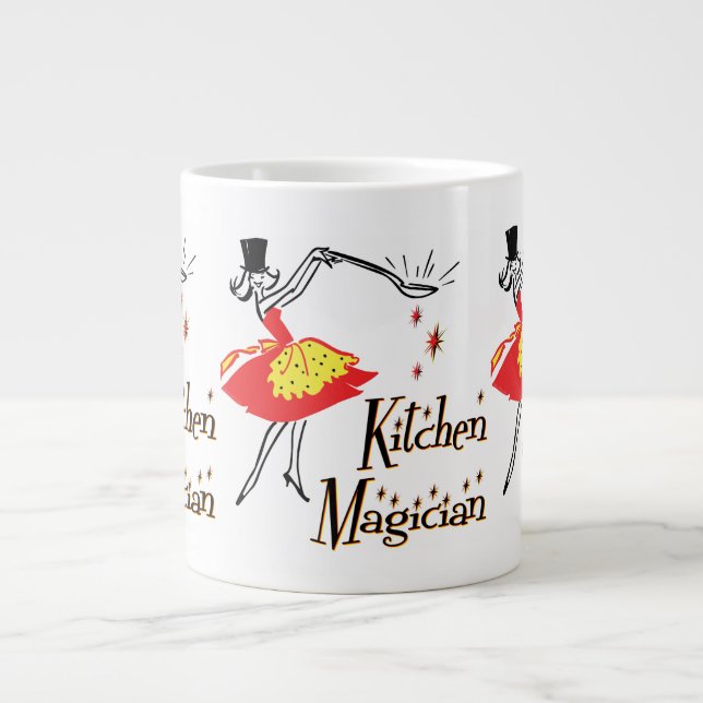 Kitchen Magician Retro Kochkunst Jumbo-Tasse (Vorderseite)