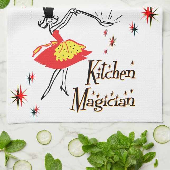 Kitchen Magician Retro Kochkunst Küchentuch (Gefaltet)