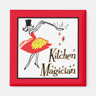 Kitchen Magician Retro Kochkunst Magnet