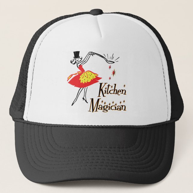 Kitchen Magician Retro Kochkunst Truckerkappe (Vorderseite)