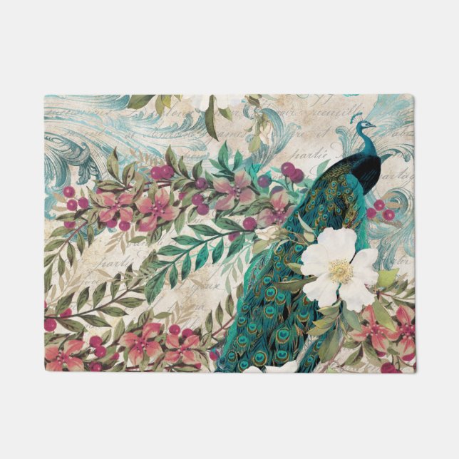 Kitchen Mat Kitchen Floor Mat Peacock Peacocks Fußmatte (Vorderseite)