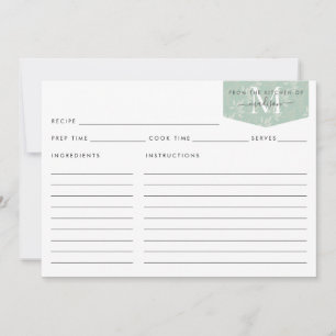 Kitchen Monogram Script Aquamarin Floral Foliage R