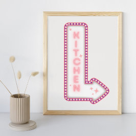 Kitchen Neon Modern Retro Signing Poster