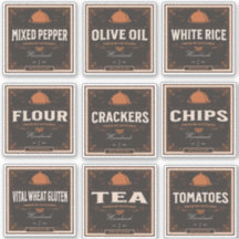 Kitchen Pantry Label Set 2 Vintages dunkles Papier