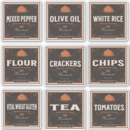 Kitchen Pantry Label Set 2 Vintages dunkles Papier