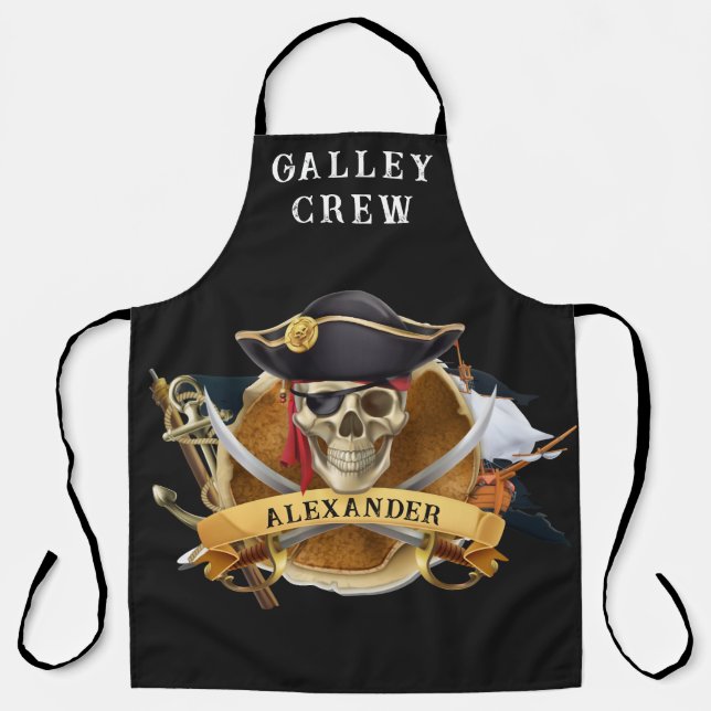 Kitchen Pirate Personalize Apron Schürze (Vorderseite)