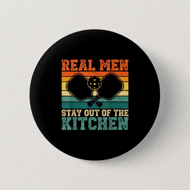 Kitchen Player Real Out Pickleball Stay Fun Button (Vorderseite)
