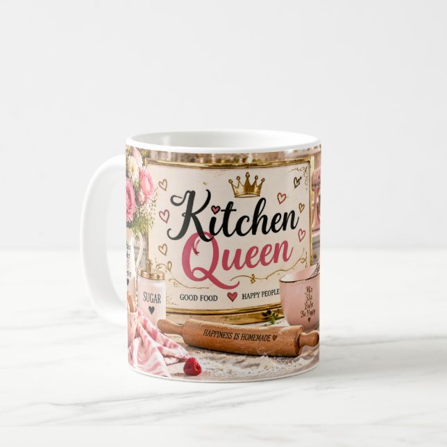 Kitchen Queen Pink Backtasse Kaffeetasse (Vorderseite Links)