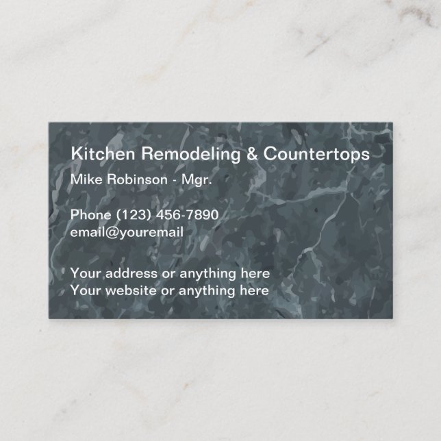 Kitchen Remodeling Stone Background Visitenkarte (Vorderseite)