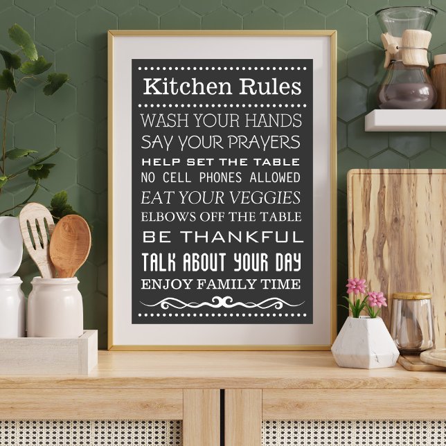 Kitchen Sign | Familienzulassung | Küchenvorschrif Poster (Von Creator hochgeladen)
