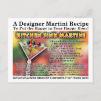 Kitchen Sink Martini Rezept Postkarte