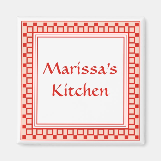 Kitchen Squares Red Magnet (Vorne)
