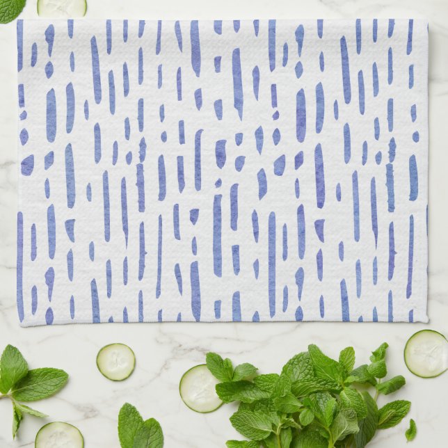 Kitchen Towel - Blue Stripe Pattern Geschirrtuch (Gefaltet)