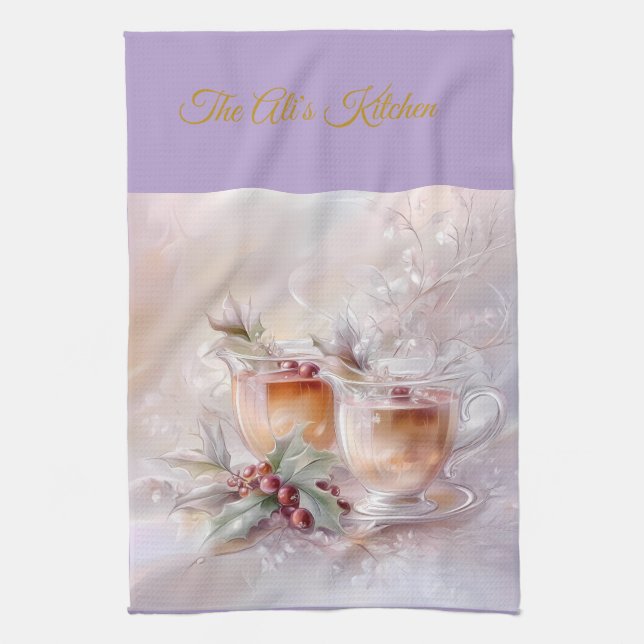 Kitchen Towels-Personalized Victorian Christmas  Geschirrtuch (Vertikal)