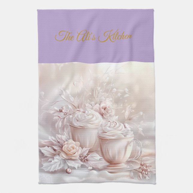 Kitchen Towels-Personalized Victorian Christmas Ki Geschirrtuch (Vertikal)