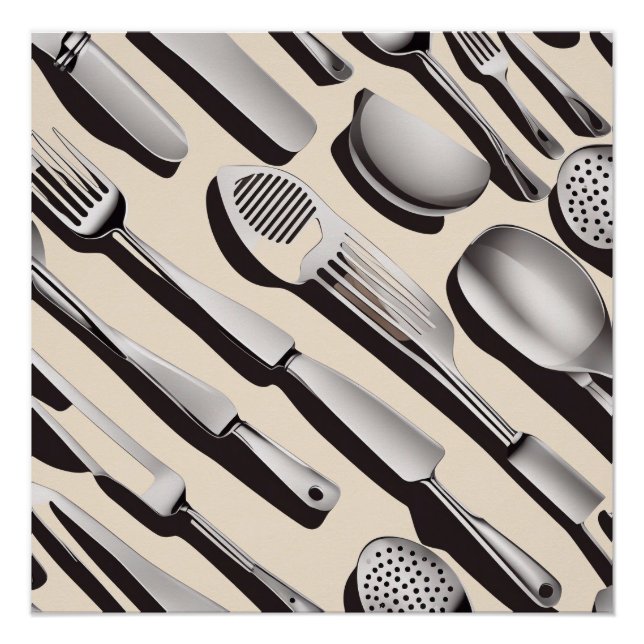 Kitchen Utensil Thema Umverpackungspapier Poster (Vorderseite)