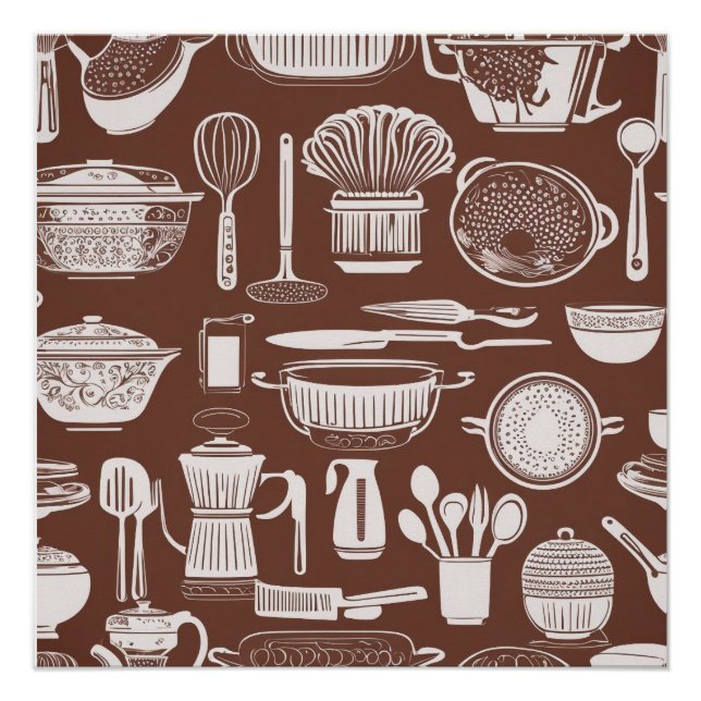 Kitchen Utensil Thema Umverpackungspapier Poster (Vorderseite)