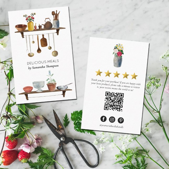 Kitchen Utensils Meal Koch Catering Review Anfrage Visitenkarte (Von Creator hochgeladen)