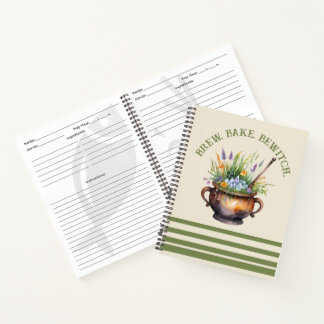 Kitchen Witch Brew Bake Bewitch Cottagecore Rezept Notizbuch