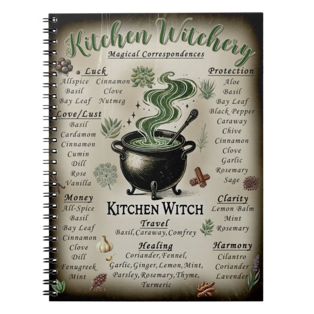 Kitchen Witchery Magical Herbs Correspondenz Notizblock (Vorderseite)