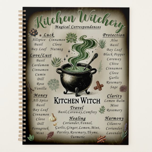Kitchen Witchery Magical Herbs Correspondenz Planer (Vorderseite)