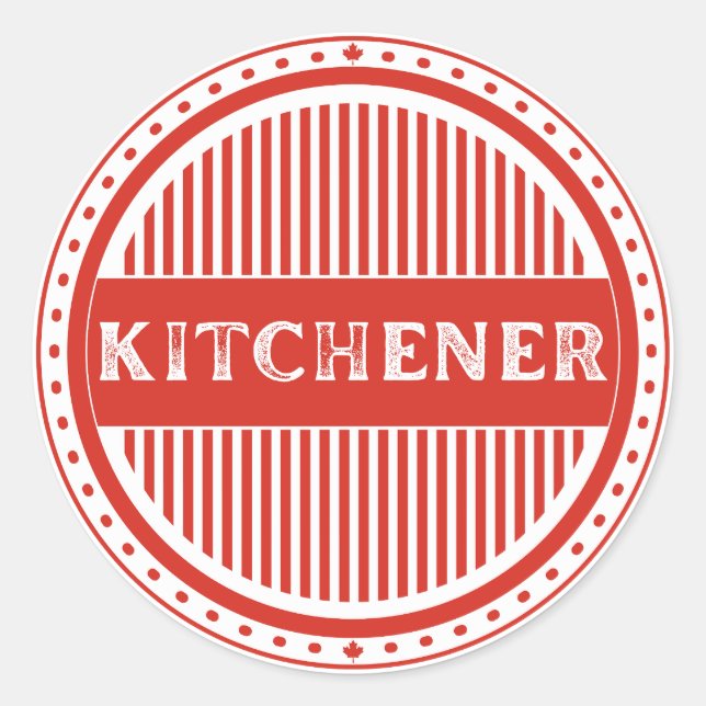 Kitchener City Pride Emblem – Canadian Identity Runder Aufkleber (Vorderseite)