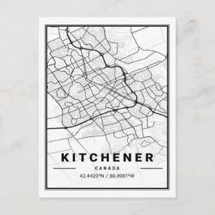 Kitchener Ontario Canada Travel City Map Poster Postkarte