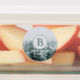 Kitchenette Rustic Forest Monogram Produkt wasserd Etiketten