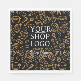 Kitchenware Black Brown Logo Serviette