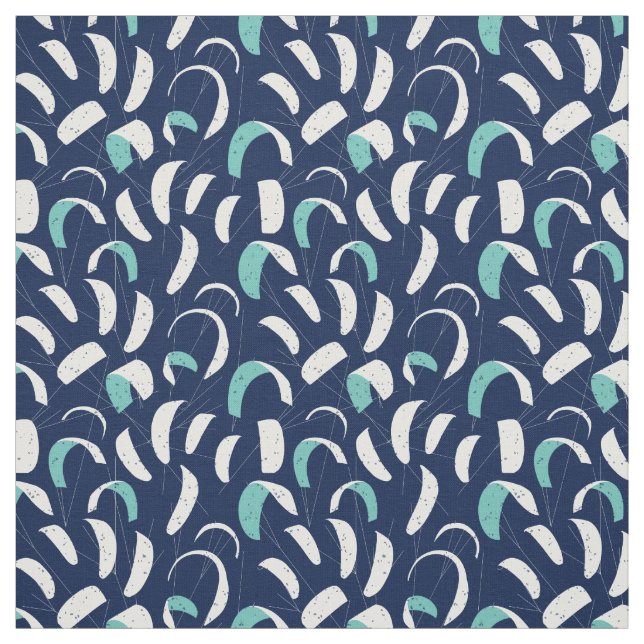 Kite Boarding Blue White Pattern Stoff (Muster)