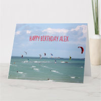 Kite Boarding Race Happy Birthday personalisiert C