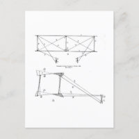 Kite Diagramm - Drachen (wright), 1899 Postkarte