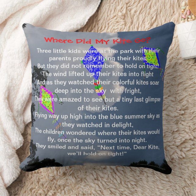 Kite Flying Clouds Gedicht PERSONALISIEREN NAMES 2 Kissen (Decke)