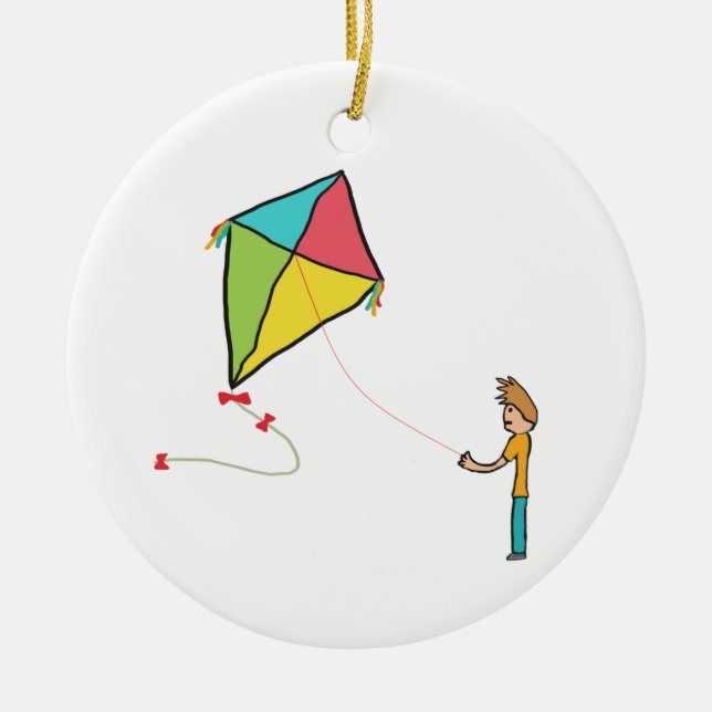 Kite Flying Keramik Ornament (Vorne)