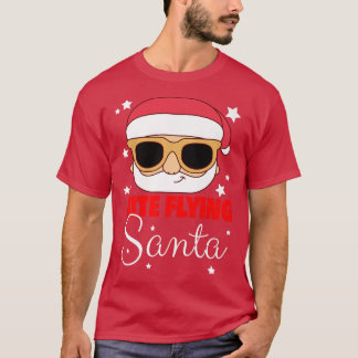 Kite Flying Santa Claus Weihnachtsfeiertag Kite Fl T-Shirt