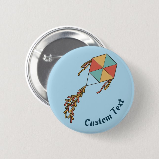 Kite Icon Light Blue Button (Vorne & Hinten)