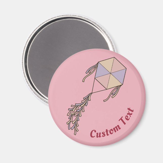 Kite Icon Pink Magnet (Vorderseite/Rückseite)