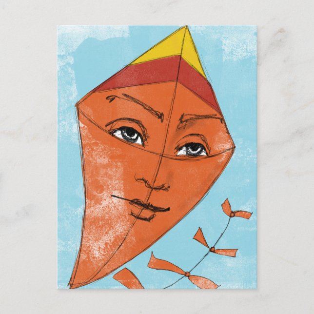 Kite Postcard - Fly A Kite Funny Funny Funny Postkarte (Vorderseite)