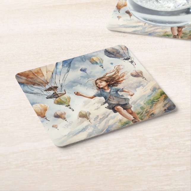 Kite Rechteckiger Pappuntersetzer (angewinkelt)