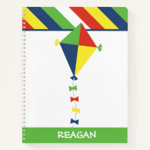 Kite Stripes Personalisiert SpiralNotebook