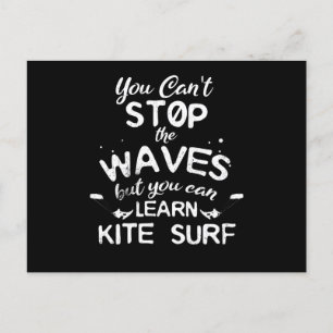 Kite Surf Kitesurfing Stopp Waves Surf Windsurfing Postkarte