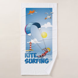 Kite surfing illustratie badehandtuch